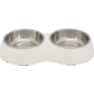 Посуда для собак Trixie Миска двойная меламиновая 2х400 мл/14 см (белая) (4011905251844)