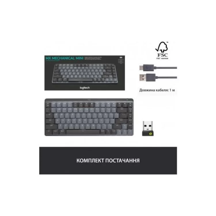 Клавіатура Logitech MX Mechanical Mini Illuminated UA Graphite (920-010782) - фото 9