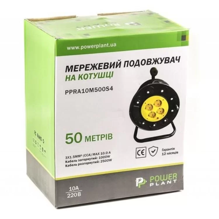 продаем Сетевой удлинитель PowerPlant на катушке 50 м, 4 розетки (JY-2002/50) (PPRA10M500S4) в Украине - фото 4