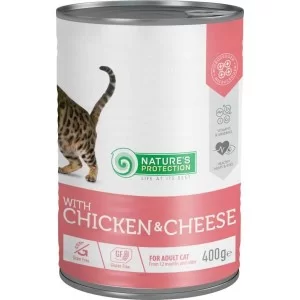 Консерви для котів Nature's Protection Adult Chicken & Cheese 400 г (KIK45608)