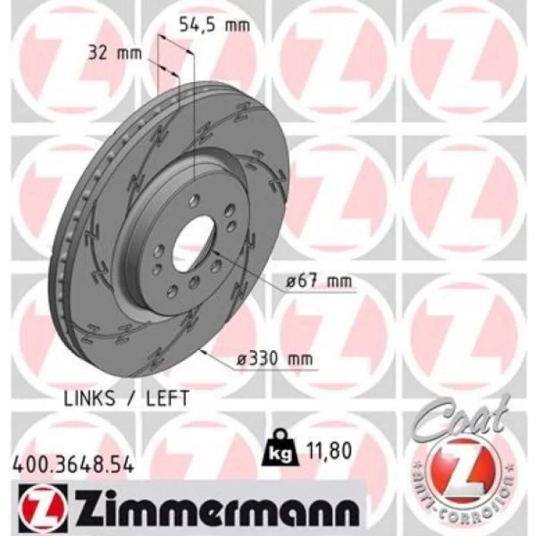 Тормозной диск ZIMMERMANN 400.3648.54