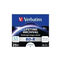 Диск BD Verbatim 25Gb 4x Jewel Case 5шт M-Disc Archival Media (43823)