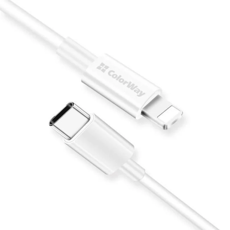 в продаже Дата кабель USB-C to Lightning 1.0m 3A white ColorWay (CW-CBPDCL032-WH) - фото 3