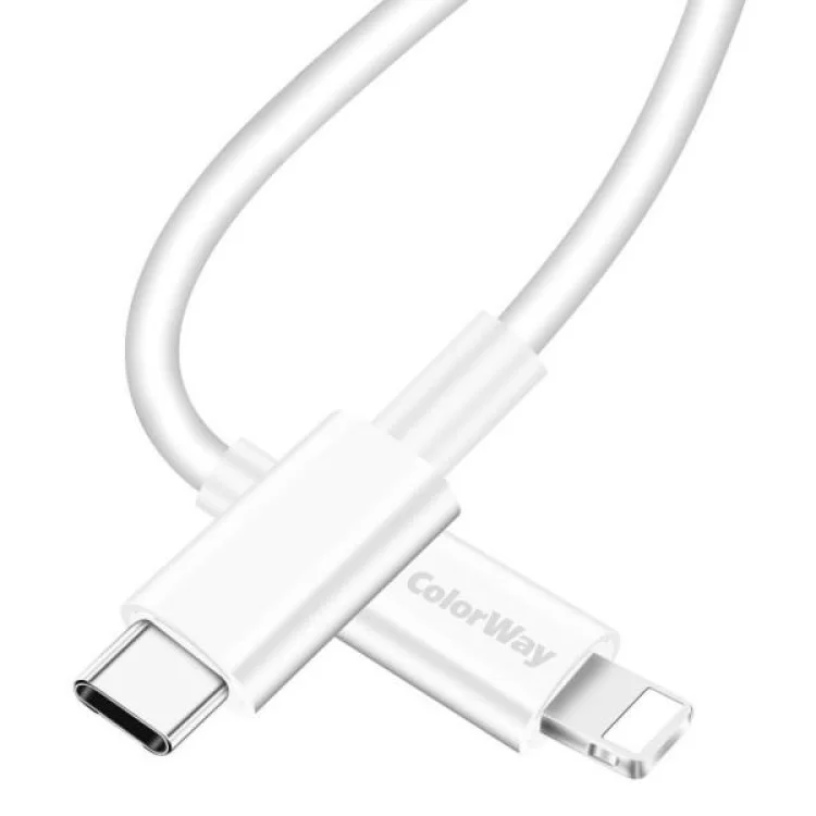 продаємо Дата кабель USB-C to Lightning 1.0m 3A white ColorWay (CW-CBPDCL032-WH) в Україні - фото 4