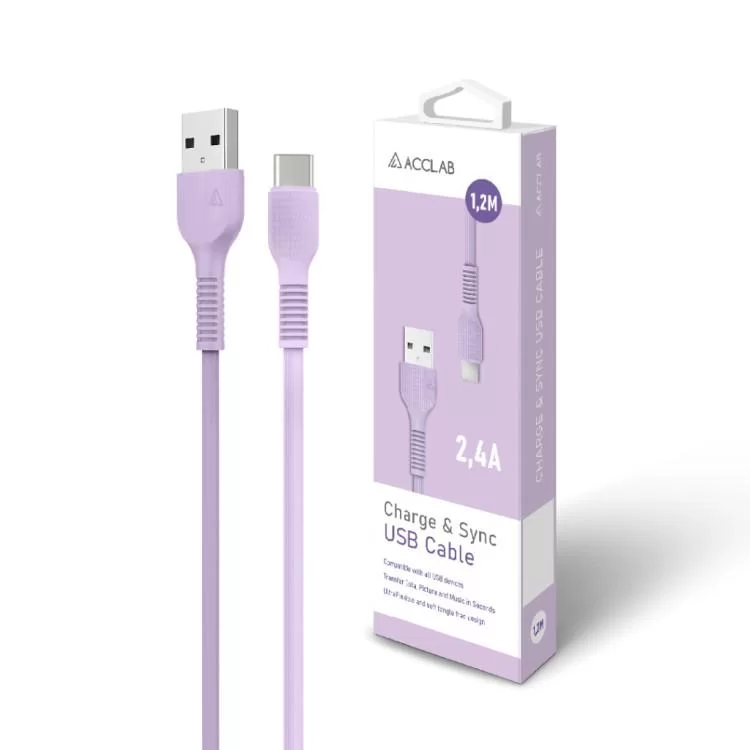 Дата кабель USB 2.0 AM to Lightning 1.2m AL-CBCOLOR-L1PP Purple ACCLAB (1283126518218) інструкція - картинка 6