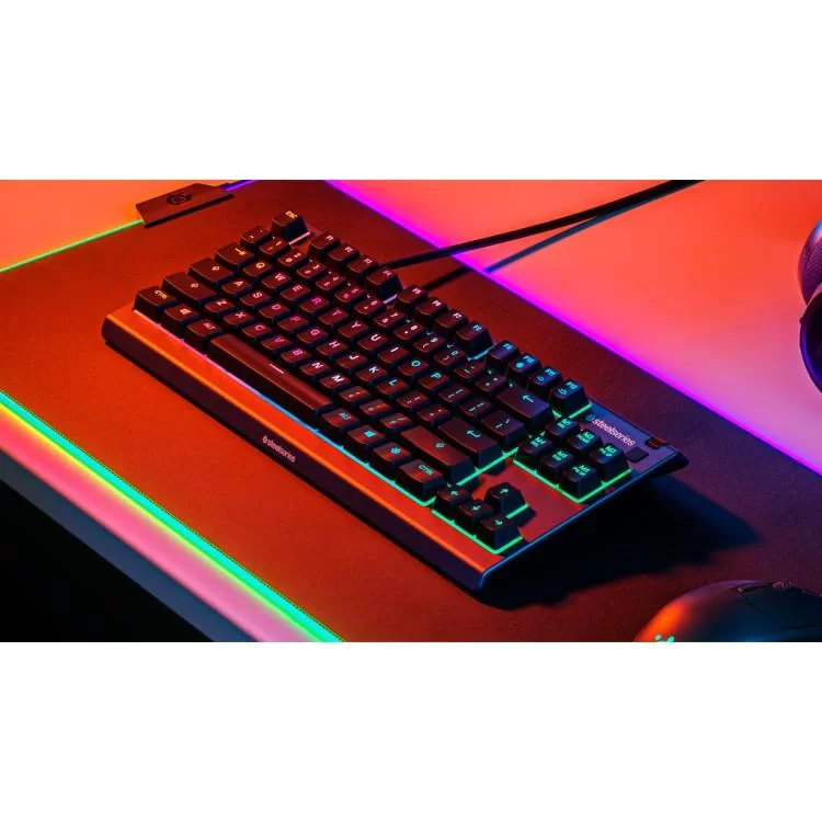 Клавиатура SteelSeries Apex 3 TKL USB UA Black (SS64817) обзор - фото 8