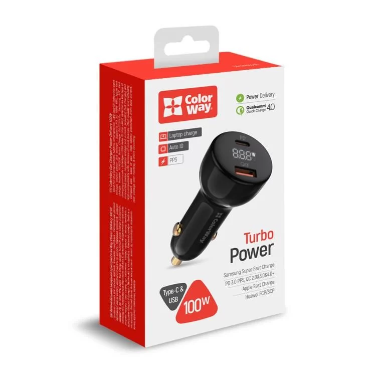 Зарядний пристрій ColorWay Power Delivery PPS USB (USB-A + USB-C) (100W) Black (CW-CHA044PD-BK) - фото 9