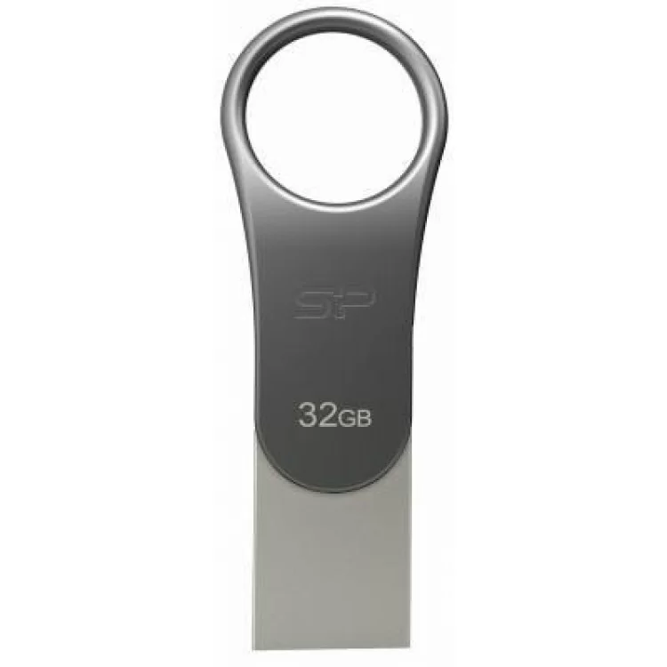 USB флеш накопичувач Silicon Power 32GB Mobile C80 Silver USB 3.2 (SP032GBUC3C80V1S)