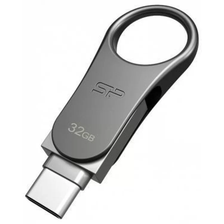 USB флеш накопичувач Silicon Power 32GB Mobile C80 Silver USB 3.2 (SP032GBUC3C80V1S) ціна 725грн - фотографія 2