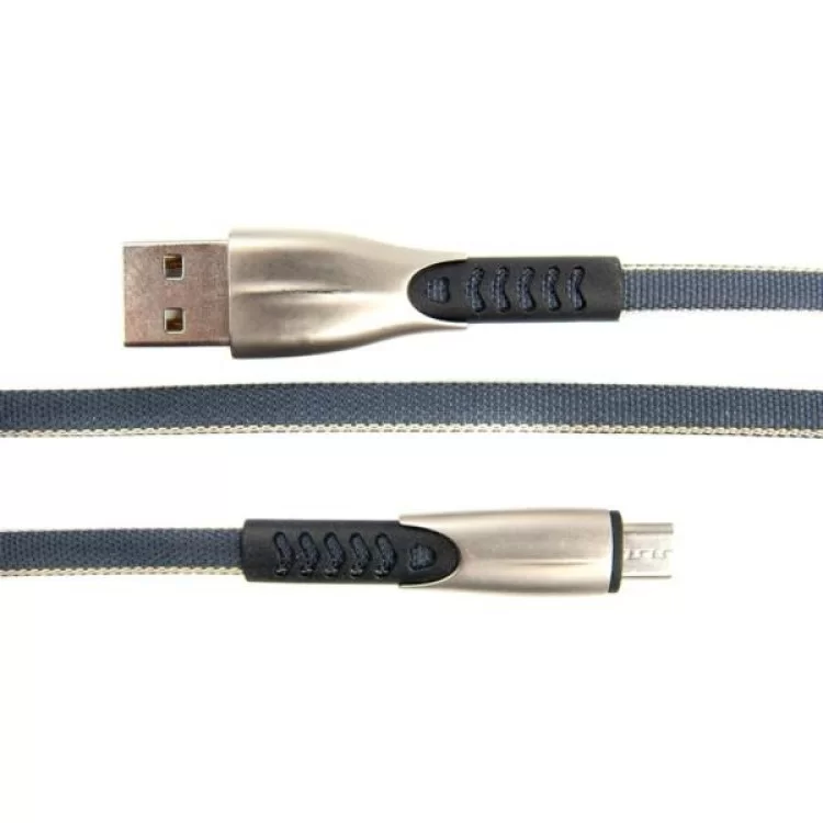 Дата кабель USB 2.0 AM to Micro 5P 0.25m gray Dengos (PLS-M-SHRT-PLSK-GREY) цена 248грн - фотография 2