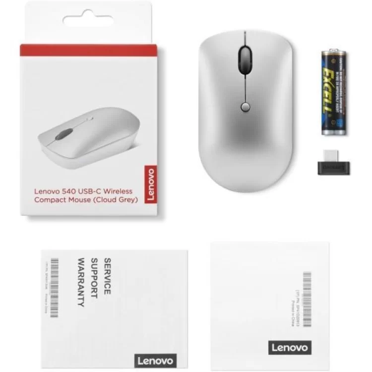 Мышка Lenovo 540 USB-C Wireless Cloud Grey (GY51D20869) характеристики - фотография 7