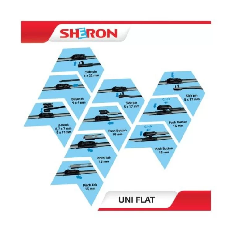 продаем Щетка стеклоочистителя Sheron 450 мм Uni flat (000607) в Украине - фото 4