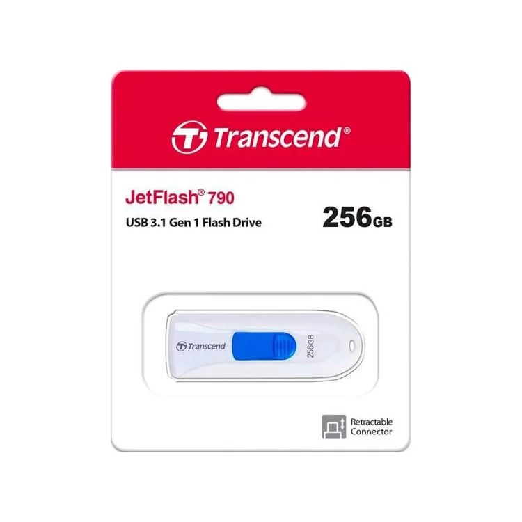 USB флеш накопичувач Transcend 256GB JetFlash 790 White USB 3.1 (TS256GJF790W) відгуки - зображення 5