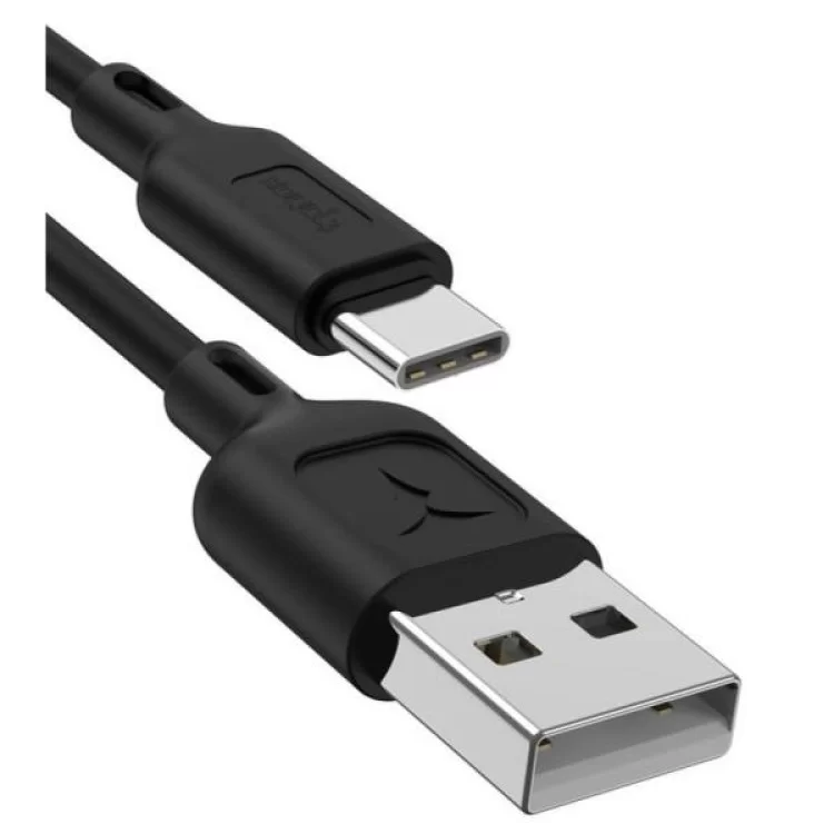 Дата кабель USB 2.0 AM to Type-C 1.2m Fast T-C829 Black T-Phox (T-C829 Black) цена 219грн - фотография 2