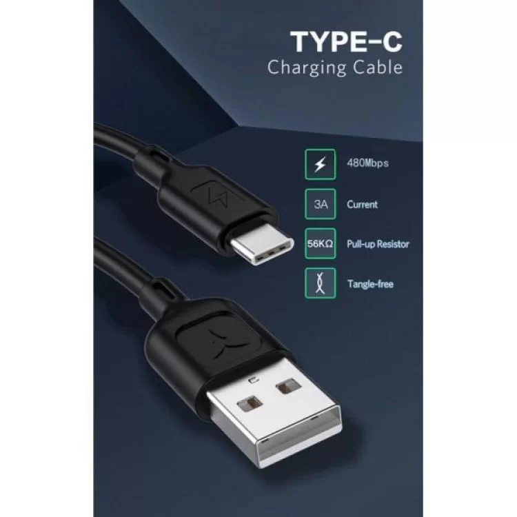 Дата кабель USB 2.0 AM to Type-C 1.2m Fast T-C829 Black T-Phox (T-C829 Black) відгуки - зображення 5