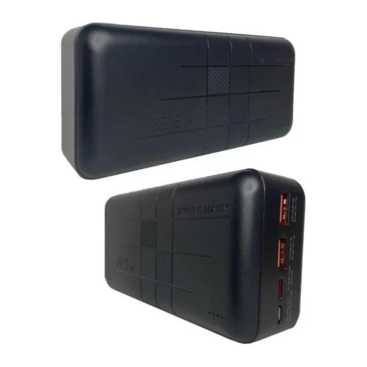 Батарея універсальна XO 30000mAh, PD/20W, QC3.0/22.5W, Input(Type-C,MicroUSB), Output(2*USB,Type-C), Black (XO-PR189B / 29189) ціна 1 598грн - фотографія 2