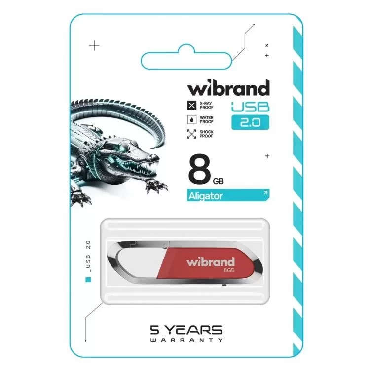 USB флеш накопичувач Wibrand 8GB Aligator Red USB 2.0 (WI2.0/AL8U7DR) ціна 204грн - фотографія 2