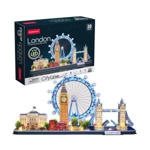 Пазл Cubic Fun Трехмерная головоломка-конструктор City Line Лондон с LED подсветкой (L532h)