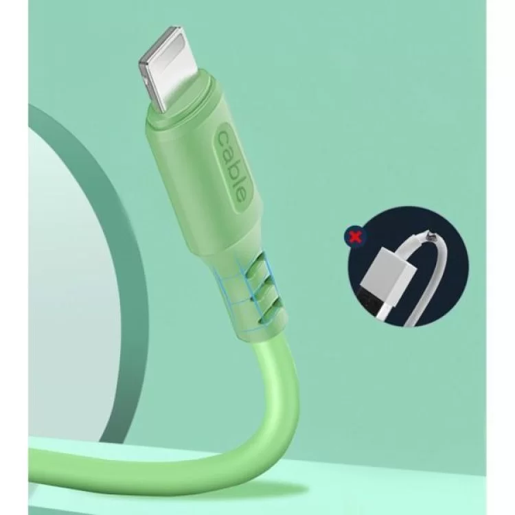 Дата кабель USB 2.0 AM to Lightning 1.0m soft silicone green ColorWay (CW-CBUL042-GR) відгуки - зображення 5