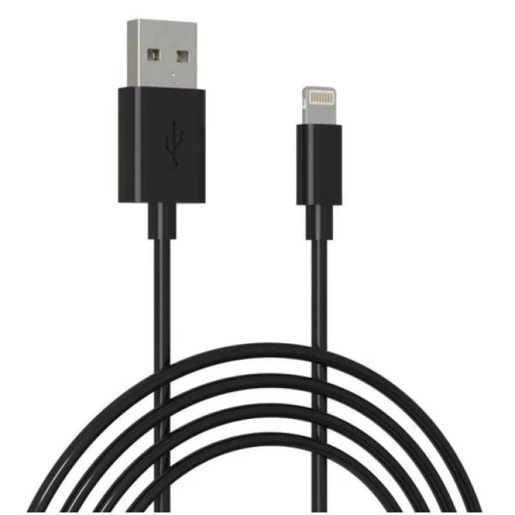 в продажу Дата кабель USB 2.0 AM to Lightning 1.0m Cu, 2.1А, Black Grand-X (PL01B) - фото 3