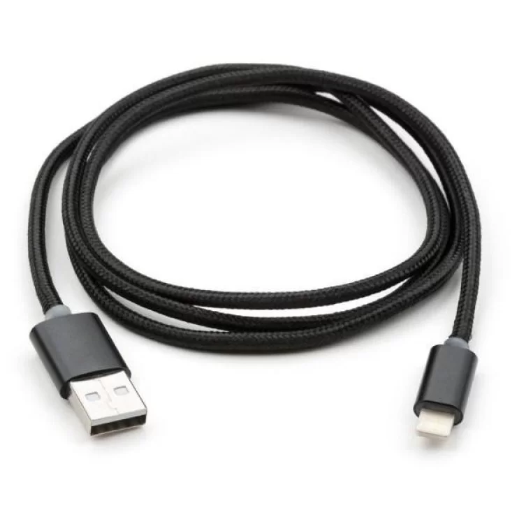 Дата кабель USB 2.0 AM to Lightning 1m LED black Vinga (VCPDCLLED1BK) ціна 164грн - фотографія 2