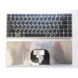 Клавіатура ноутбука Sony VPC-Y чeрная с серебристой рамкой UA (A43441)