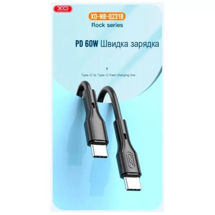 продаем Дата кабель USB-C to USB-C 1.0m NB-Q231B 60W Black XO (NB-Q231B-BK) в Украине - фото 4