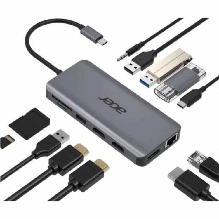 Порт-репликатор Acer 12in1 Type C dongle USB3.2, USB2.0, SD/TF, HDMI, PD, DP... (HP.DSCAB.009) цена 6 067грн - фотография 2