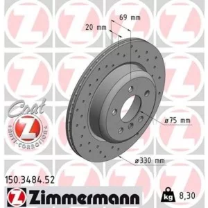 Тормозной диск ZIMMERMANN 150.3484.52