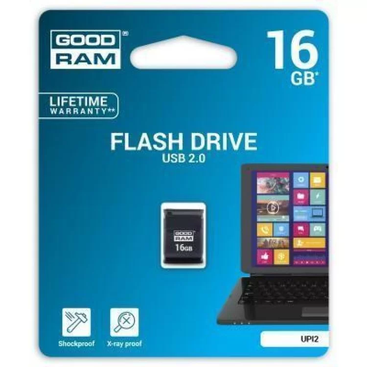 USB флеш накопичувач Goodram 16GB UPI2 Piccolo Black USB 2.0 (UPI2-0160K0R11) ціна 291грн - фотографія 2