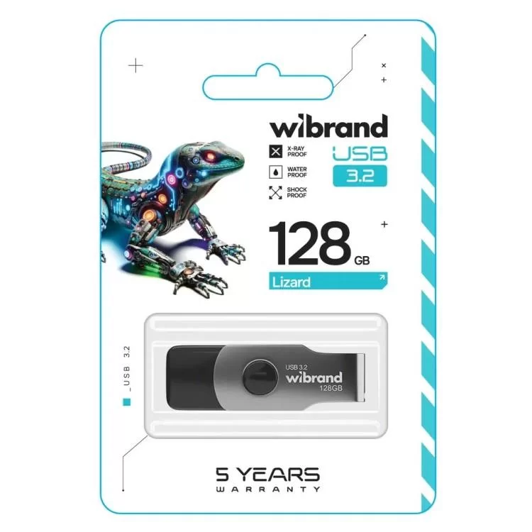 в продажу USB флеш накопичувач Wibrand 128GB Lizard Black USB 3.2 Gen 1 (USB 3.0) (WI3.2/LI128P9B) - фото 3