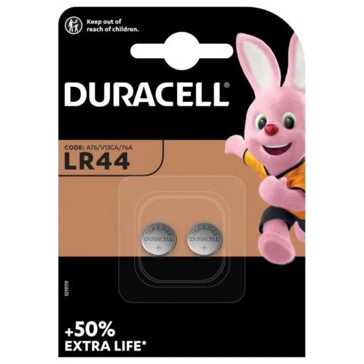Батарейка Duracell LR44 / V13GA / A76 * 2 (5000394504424 / 5007795) ціна 80грн - фотографія 2