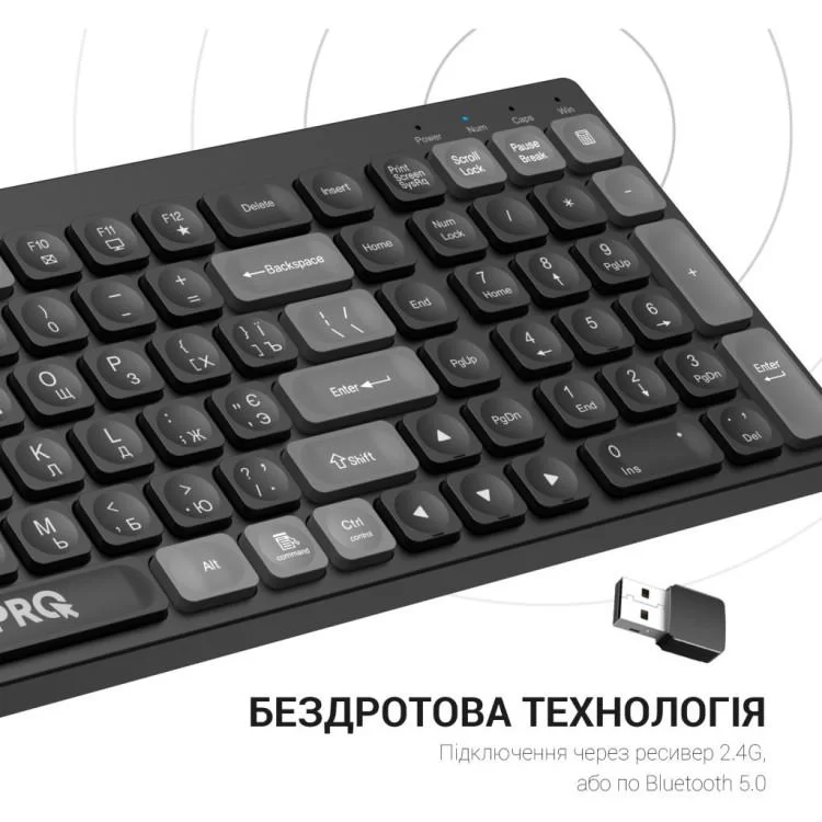 Клавиатура OfficePro SK985B Wireless/Bluetooth Black (SK985B) - фото 9