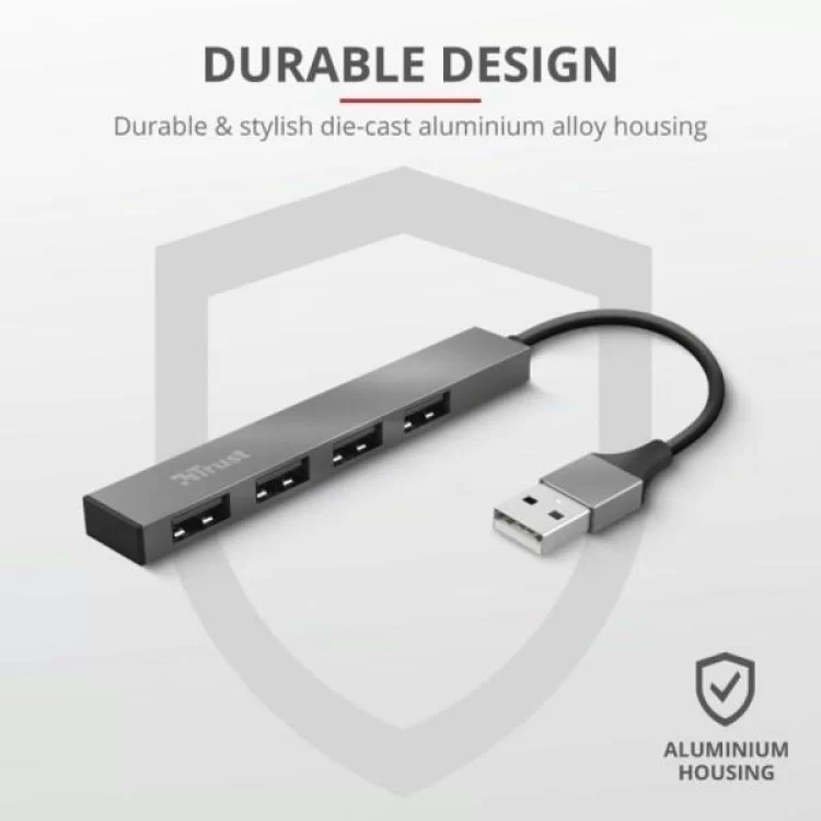 Концентратор Trust Halyx Aluminium 4-Port Mini USB Hub (23786_TRUST) огляд - фото 8