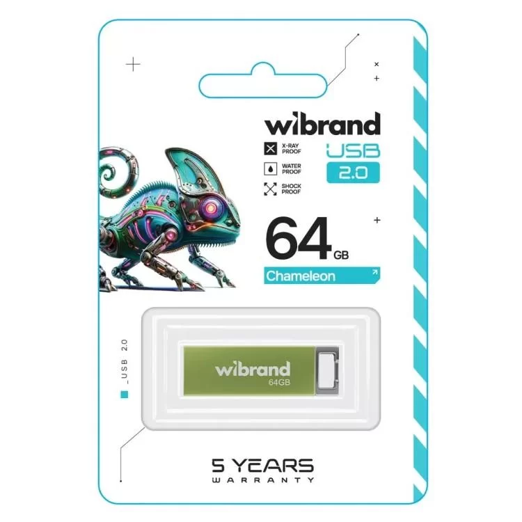 USB флеш накопитель Wibrand 64GB Chameleon Green USB 2.0 (WI2.0/CH64U6LG) цена 311грн - фотография 2