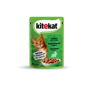 Вологий корм для кішок Kitekat з кроликом у соусі 85 г (5900951307324)