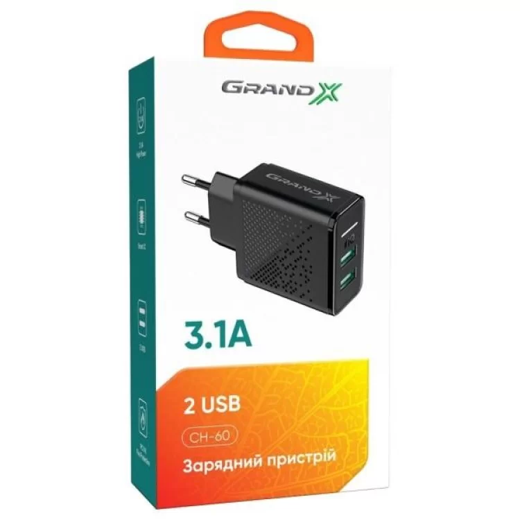 Зарядное устройство Grand-X CH-60 2USB 5V 3,1A (CH-60) отзывы - изображение 5