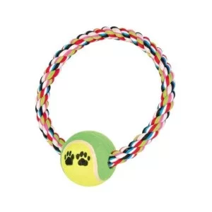 Игрушка для собак Trixie Канат с теннисным мячом 18 см (4011905032665)