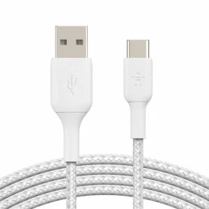 Дата кабель USB 2.0 AM to Type-C 2.0m BRAIDED white Belkin (CAB002BT2MWH)