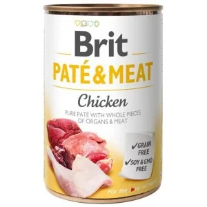 Консервы для собак Brit Pate and Meat со вкусом курицы 400 г (8595602530281)