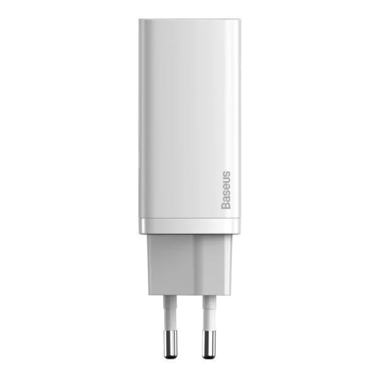 Зарядное устройство Baseus 2xUSB 65W GaN (USB-C+USB-A) white (CCGAN2L-B02) цена 1 754грн - фотография 2