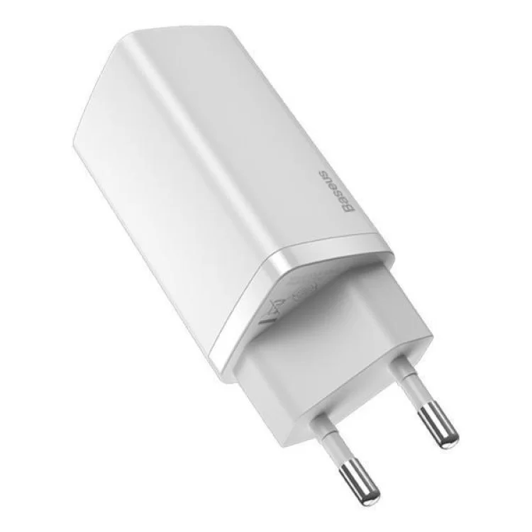 в продаже Зарядное устройство Baseus 2xUSB 65W GaN (USB-C+USB-A) white (CCGAN2L-B02) - фото 3