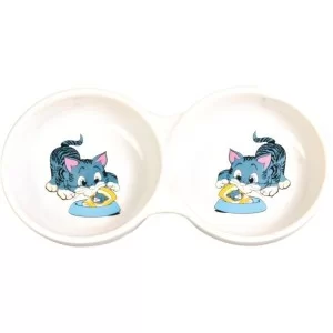 Посуда для кошек Trixie Миска двойная 2х150 мл (4011905040141)