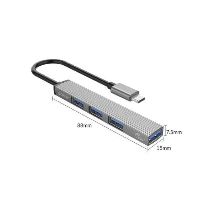продаємо Концентратор Orico Type-C to USB3.0, 3xUSB2.0 (AH-13-GY-BP) (CA913534) в Україні - фото 4