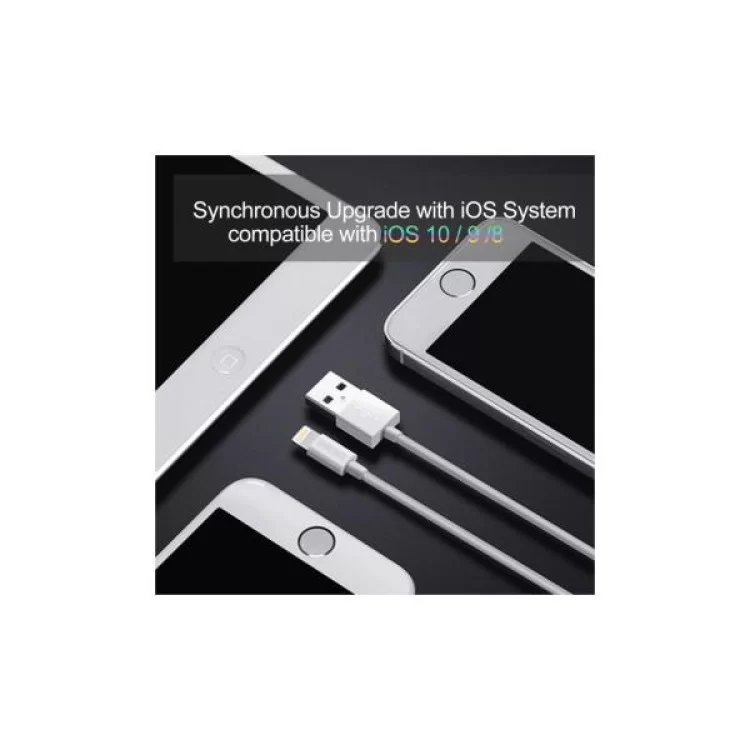 Дата кабель USB 2.0 AM to Lightning 1.8m 2.1A MFI White Choetech (IP0027-WH) огляд - фото 8