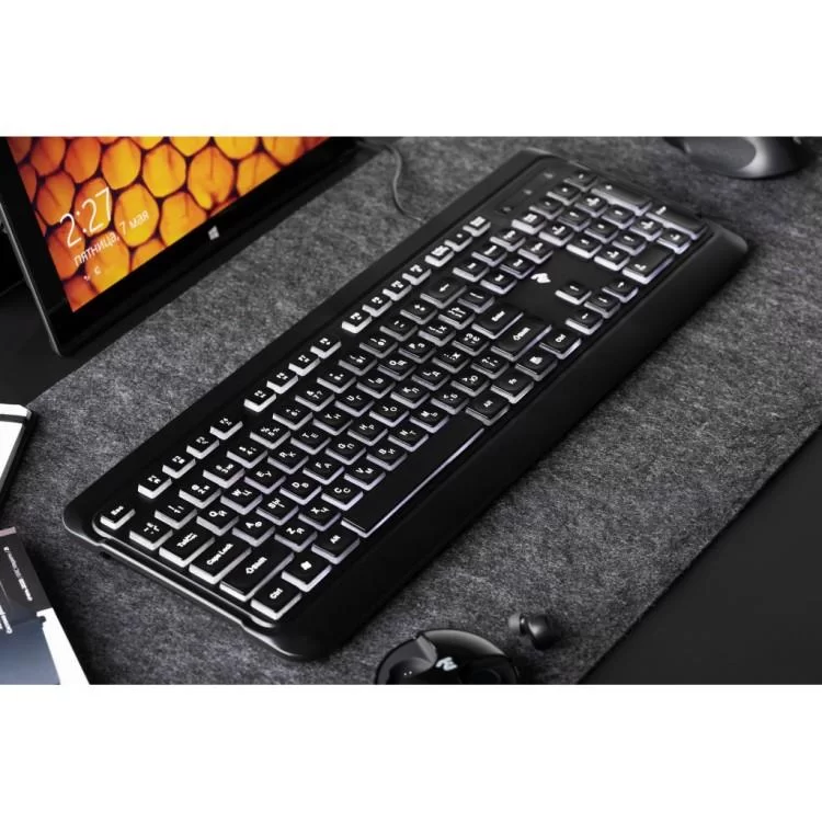 Клавіатура 2E KS120 White backlight USB Black (2E-KS120UB) - фото 9