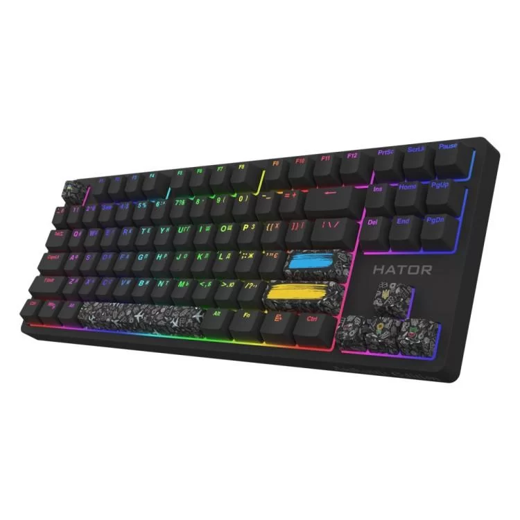 в продажу Клавіатура Hator Rockfall 2 Mecha TKL Authentic Edition Aurum Milky Way Silent USB Black (HTK-530) - фото 3