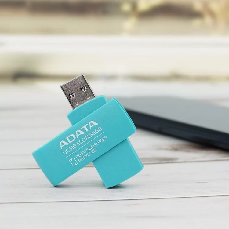 USB флеш накопичувач ADATA 256GB UC310 Eco Green USB 3.2 (UC310E-256G-RGN) - фото 12