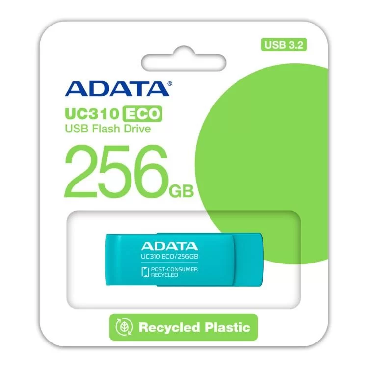 USB флеш накопичувач ADATA 256GB UC310 Eco Green USB 3.2 (UC310E-256G-RGN) відгуки - зображення 5