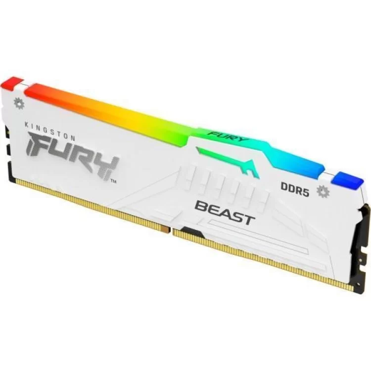 Модуль пам'яті для комп'ютера DDR5 32GB 5600 MHz FURY Beast White RGB Kingston Fury (ex.HyperX) (KF556C40BWA-32) ціна 8 067грн - фотографія 2